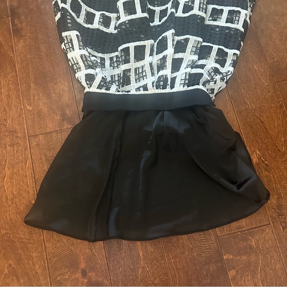 Alexis Albina Windowpane-Check Mesh-Knit Midi Skirt Black/White Women's Size S - Picture 10 of 11